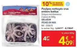 METRO Poulpes nettoyés crus entiers battus offre
