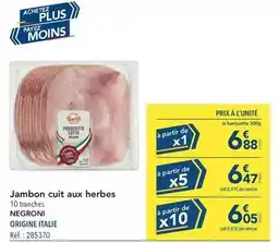 METRO Negroni - jambon cuit aux herbes offre