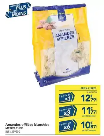Metro - amandes effilées blanchies