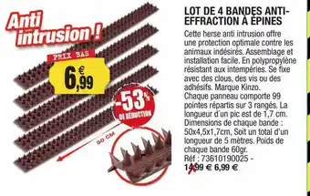 Outiror Lot De 4 Bandes Anti-effraction à épines offre