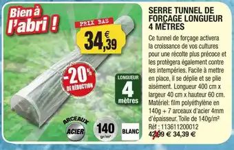 Outiror Serre Tunnel De Forçage Longueur 4 Mètres offre