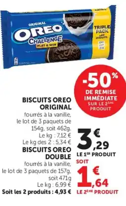 Super U BISCUITS OREO ORIGINAL offre