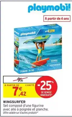 Intermarché Hyper Playmobil - set composé d'une figurine avec aile à poignée et planche offre
