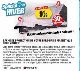 Outiror Bâche De Protection De Votre Pare-brise Magnétique Pour Voiture offre