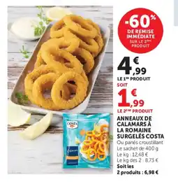 Super U ANNEAUX DE CALAMARS À LA ROMAINE SURGELÉS COSTA offre