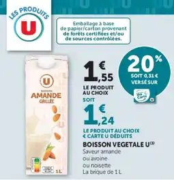 Super U BOISSON VEGETALE U offre