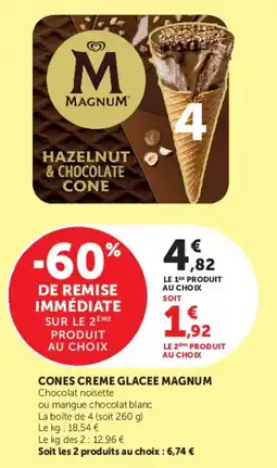 Super U CONES CREME GLACEE MAGNUM offre