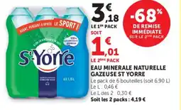 Super U EAU MINERALE NATURELLE GAZEUSE ST YORRE offre