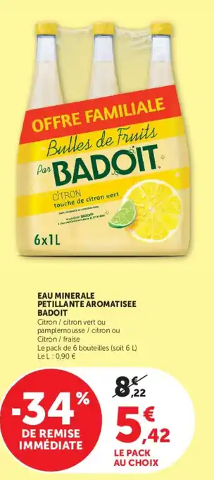 EAU MINERALE PETILLANTE AROMATISEE BADOIT