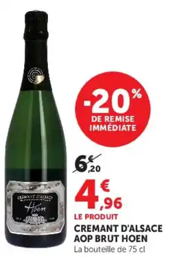 Super U CREMANT D'ALSACE AOP BRUT HOEN offre
