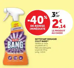 Super U NETTOYANT MENAGER CILLIT BANG offre