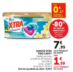 Super U LESSIVE XTRA TRIO CAPS offre