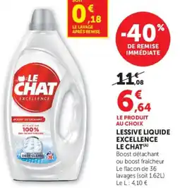 Super U LESSIVE LIQUIDE EXCELLENCE LE CHAT offre