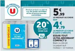 Super U ESSUIE-TOUT ULTRA ABSORBANT COMPACT U offre