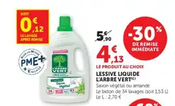 Super U LESSIVE LIQUIDE L'ARBRE VERT offre