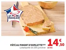 Super U PÂTÉ AU PIMENT D'ESPELETTE offre
