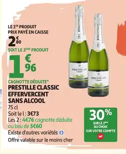 Auchan Prestille classic effervercent sans alcool offre