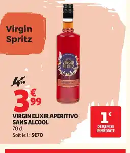 Auchan VIRGIN ELIXIR Aperitivo sans alcool offre