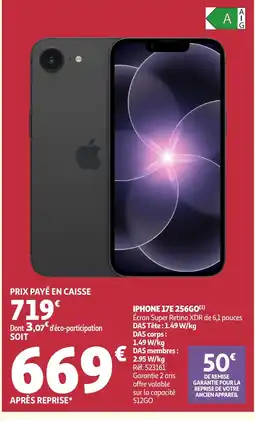 Auchan Iphone 17e 256go offre