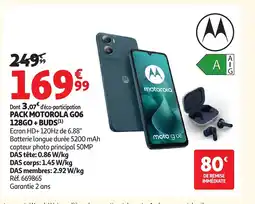 Auchan MOTOROLA Pack go6 128go+buds offre
