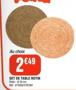 La Foir'Fouille Set de table rotin offre