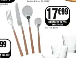 La Foir'Fouille Ménagère 24 pcs effet bois offre