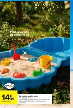 Carrefour Bac à sable coquille bleue offre
