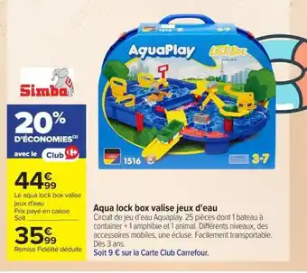 Aqua lock box valise jeux d'eau