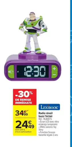 Carrefour LEXIBOOK Radio réveil buzz l'éclair offre