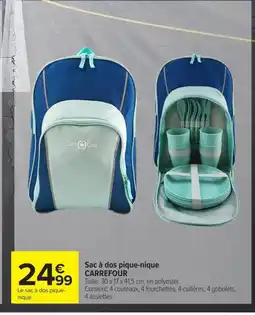 Carrefour CARREFOUR Sac à dos pique-nique offre