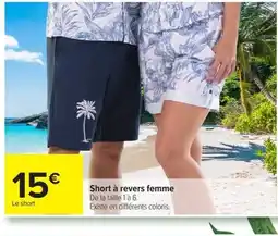Carrefour Short à revers femme offre
