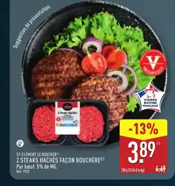 ALDI ST-CLÉMENT LE BOUCHER 2 steaks hachés façon bouchère offre