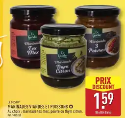 ALDI LE GUSTO Marinades viandes et poissons offre