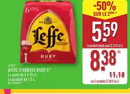 ALDI LEFFE Bière d'abbaye ruby 5° offre