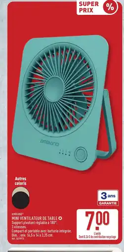 ALDI AMBIANO Mini ventilateur de table offre