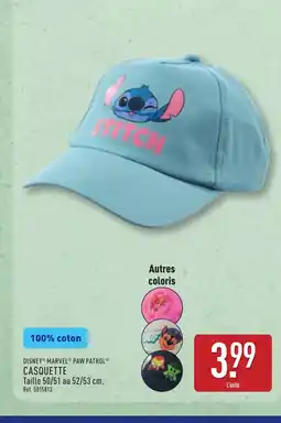 ALDI DISNEY MARVEL PAW PATROL Casquette offre