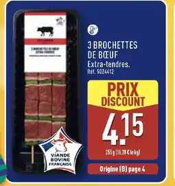 ALDI 3 brochettes de bœuf offre