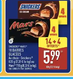 ALDI SNICKERS MARS 18 barres glacées offre