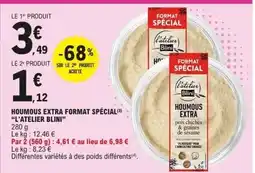 E.Leclerc L'ATELIER BLINI Houmous extra format spécial offre