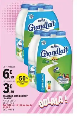 E.Leclerc CANDIA Grandlait demi-écrémé offre