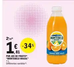 E.Leclerc MONTEBELO BRASIL Pur jus de fruits offre