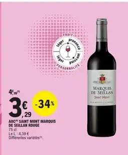 E.Leclerc Aoc saint mont marquis de seillan rouge offre