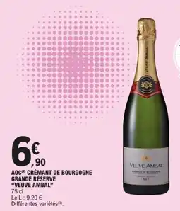 E.Leclerc VEUVE AMBAL Aoc crémant de bourgogne grande réserve offre