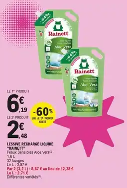 E.Leclerc RAINETT Lessive recharge liquide offre
