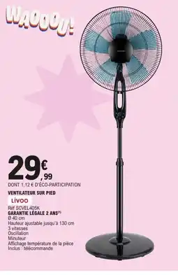 E.Leclerc LIVOO Ventilateur sur pied offre