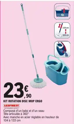 E.Leclerc LEIFHEIT Kit rotation disc mop ergo offre