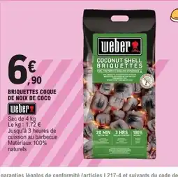 E.Leclerc WEBER Briquettes coque de noix de coco offre