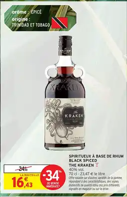 Intermarché THE KRAKEN Spiritueux à base de rhum black spiced offre