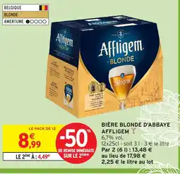 Intermarché AFFLIGEM Bière blonde d'abbaye offre