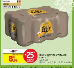 Intermarché LEFFE Bière blonde d'abbaye offre